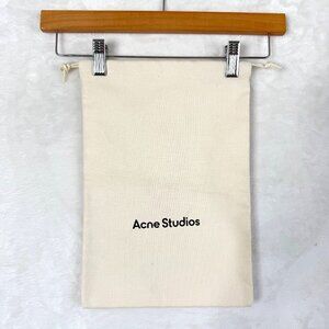 Authentic Acne Studio Cotton Dust Bag Cream Drawstring Logo 9.75 in x 14 in.